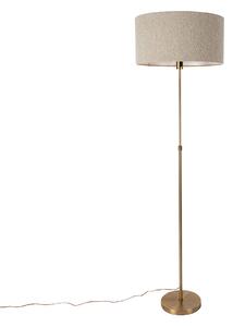 Lampă de podea reglabilă bronz cu abajur bouclé taupe 50 cm - Parte
