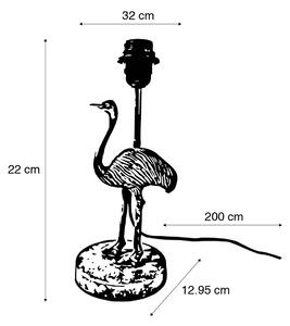Lampă de masă vintage alamă fără abajur - Animal Ostrich