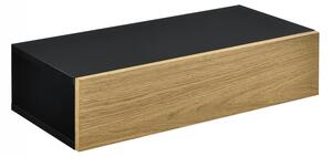 Set 2 buc raft de perete, negru/culoarea lemnului - P58845549