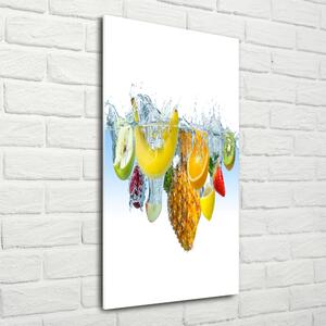 Fotografie imprimată pe sticlă Fructele sub apa