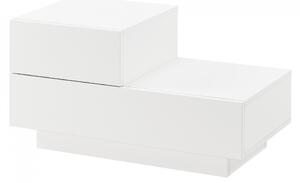Noptiera cu 2 sertare, 38 x 70 x 35 cm, alb lucios - P71488073