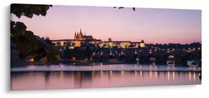 Tablou cu palatul din Praga și Vltava (120x50 cm)