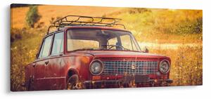 Tablou cu mașină în câmp (120x50 cm)