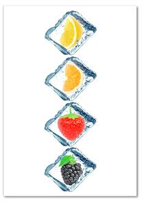 Tablou sticlă acrilică Fructe și gheață