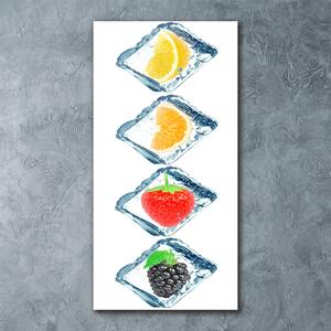 Tablou sticlă acrilică Fructe și gheață