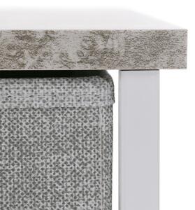 Comoda cu sertare din material textil, gri alb gri deschis, ROSITA TYP 3 Alb