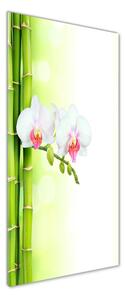 Tablou Printat Pe Sticlă Orhidee și bambus