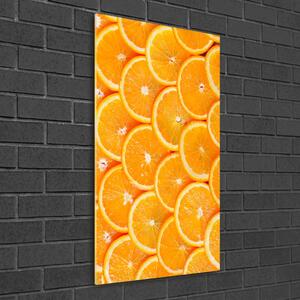 Pictura pe sticlă acrilică felii de portocale