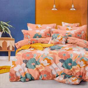 Lenjerie de pat din bumbac Culoare portocaliu, HURTADO + husa de perna 40 x 50 cm gratuit