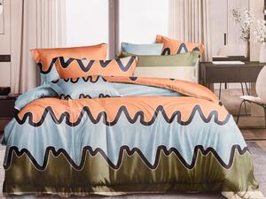 Lenjerie de pat din bumbac Culoare portocaliu, CORIA + husa de perna 40 x 50 cm gratuit