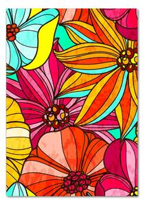 Tablou Printat Pe Sticlă flori colorate