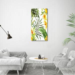Pictura pe sticlă acrilică flori tropicale
