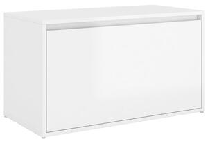 Banchetă pentru hol, alb extralucios, 80x40x45 cm, PAL