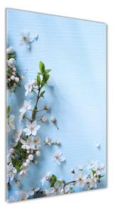 Pictura pe sticlă acrilică flori de cireș