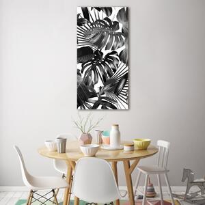 Pictura pe sticlă acrilică frunze tropicale