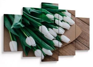 Tablou cu buchet de lalele albe (150x105 cm)