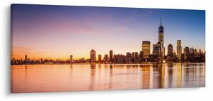 Tablou cu oraș în apus de soare (120x50 cm)