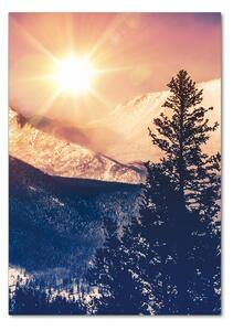Imagine de sticlă Soarele peste munți
