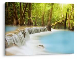 Tablou cu cascada Huai Mae Kamin în pădure (70x50 cm)