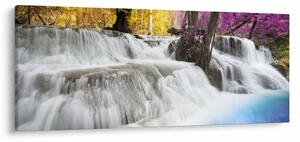 Tablou cu Erawan cascadă în pădure (120x50 cm)