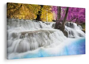 Tablou cu Erawan cascadă în pădure (90x60 cm)