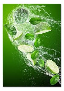 Tablou sticlă lămâi verzi
