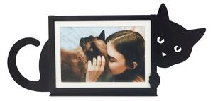 Ramă foto neagră cu picior de susținere din metal 36x16 cm Hidden Cat – Balvi