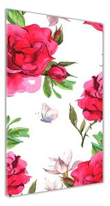 Pictura pe sticlă acrilică trandafiri rosii