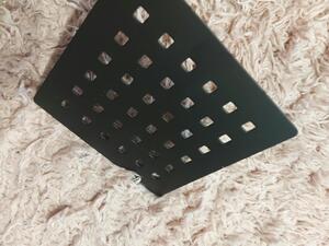 Erga Erga, capac metalic pentru cădiță de duș 12,5x12,5cm, negru mat, ERG-V06-SMC-C01-BK