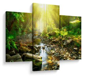 Tablou cu râul în pădurea verde (90x60 cm)