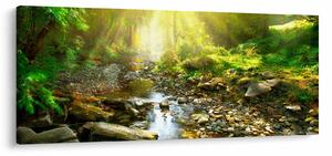 Tablou cu râul în pădurea verde (120x50 cm)