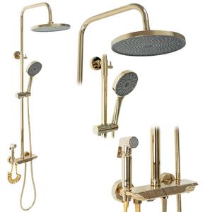 Rea Max, set de duș termostatic cu baterie, auriu strălucitor, REA-P6617