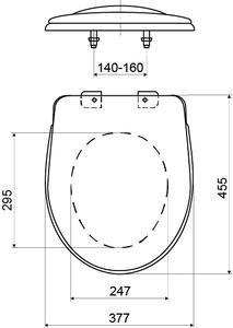Sapho Sapho, capac WC 455x377 mm, alb, PP, SAPHO3556