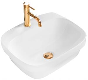 Lavoar de blat dreptunghiular Rea Marika cu orificiu pentru baterie, alb, 50x43cm, REA-U9611