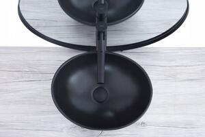 Lavoar oval de blat Rea Sofia, 34x14cm, negru, REA-U0333