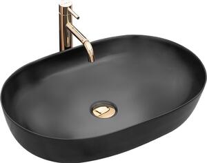 Lavoar oval de blat Rea Cleo, negru, REA-U0035