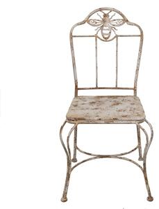 Scaun de exterior, alb, din metal, cu aspect vintage, Abeille