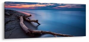 Tablou cu plaja în apus de soare (120x50 cm)