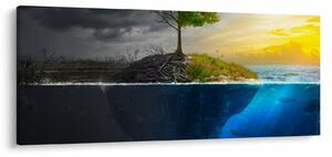 Tablou reprezentând două părți (120x50 cm)