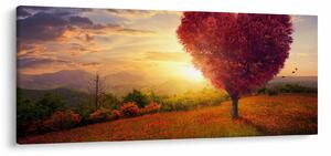 Tablou cu copaci în forma de inimă (120x50 cm)