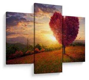 Tablou cu copaci în forma de inimă (90x60 cm)