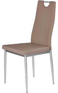 Scaun tapitat K202, cappuccino/crom, piele ecologica/metl, 44X54X97 CM