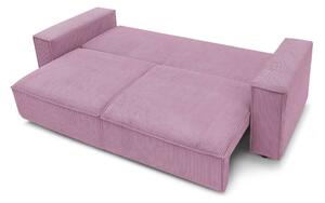 Canapea extensibilă din reiat Bobochic Paris Nihad, 245 cm, roz