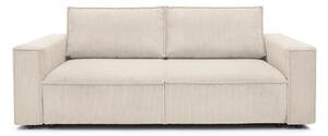 Canapea bej extensibilă cu tapițerie din catifea reiată 245 cm Nihad – Bobochic Paris