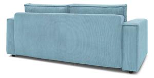 Canapea albastru-deschis extensibilă cu tapițerie din catifea reiată 245 cm Nihad – Bobochic Paris