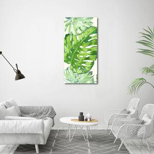 Pictura pe sticlă acrilică frunze tropicale
