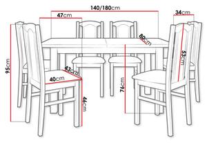 Set sufragerie (pentru 6 persoane) Asignados AL6 (sonoma + bej deschis). 1121731