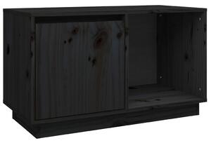 Comodă TV, negru, 74x35x44 cm, lemn masiv de pin