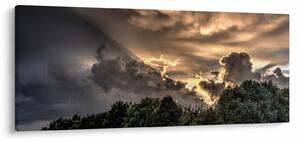 Tablou cu nori și pădure (120x50 cm)