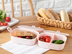 Trendy Lunch Box din Plastic cu 3 Compartimente 155x215 Cm Pudră